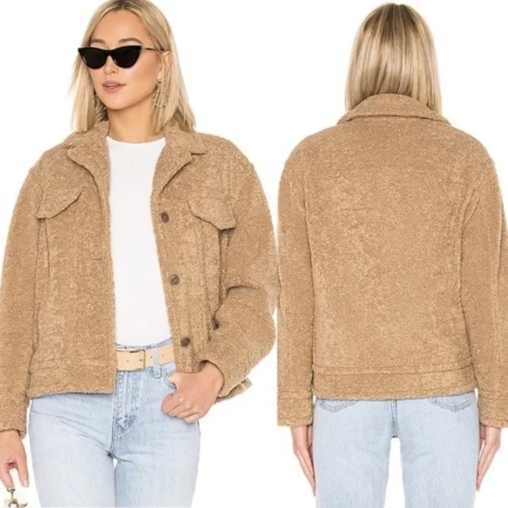 Vince Sherpa Teddy Button Jacket L